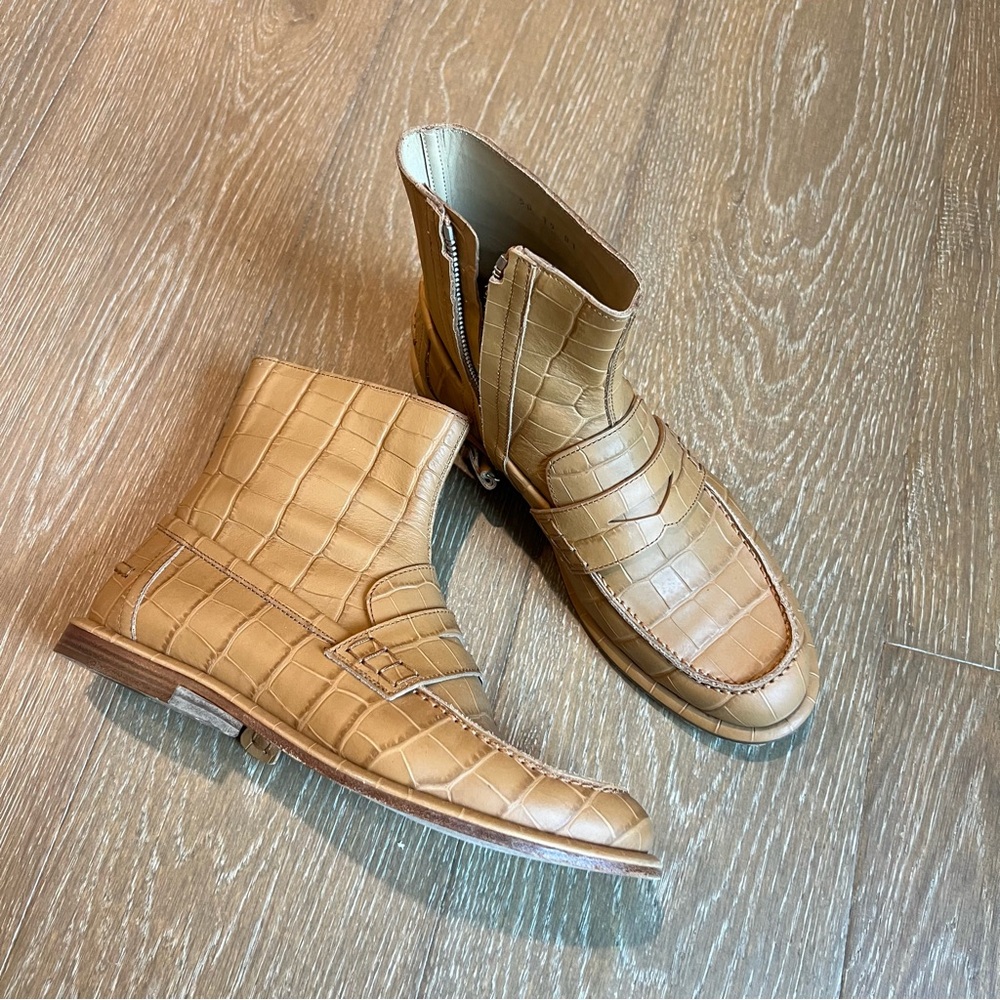 Loewe leather loafer boots
